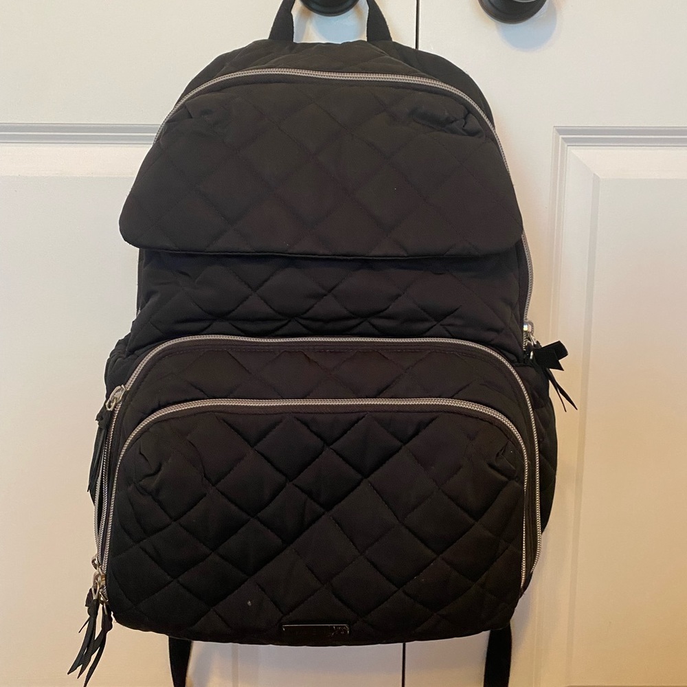 Ver Bradley Black quilted diaper bag.